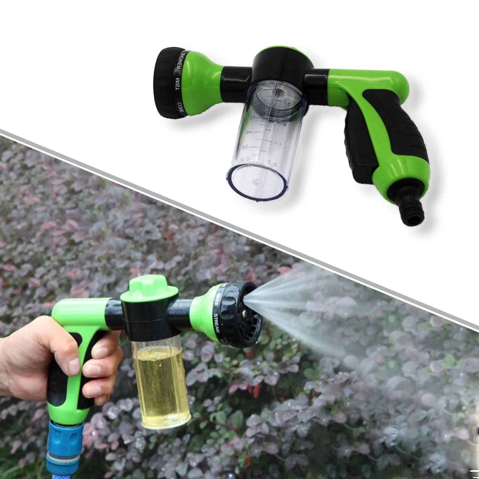 

Car High Pressure Water Gun Hose Nozzle Washer Spray Plant Sprinkler Irrigation Tool Foam Lance Cleaning Tool with Car Wash Mitt