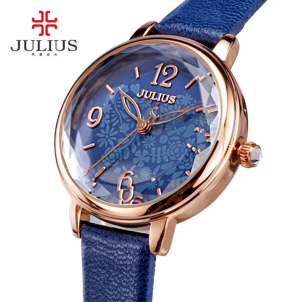 Top Julius Lady Women's Watch Retro Fashion Hours Dress Bracelet Real Leather Girl Birthday Gift Box