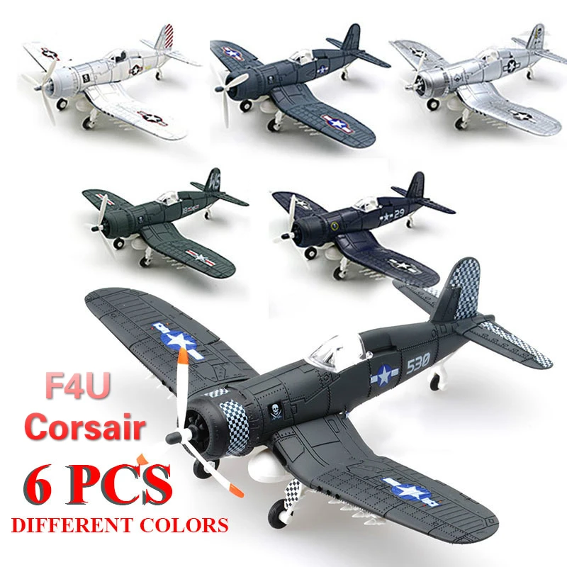 

6Pcs/Set DIY Military F4U Corsair Fighter Model Kit Toys For Children Assembly Airplane Diecast Educational Toy For Boy Kid Gift