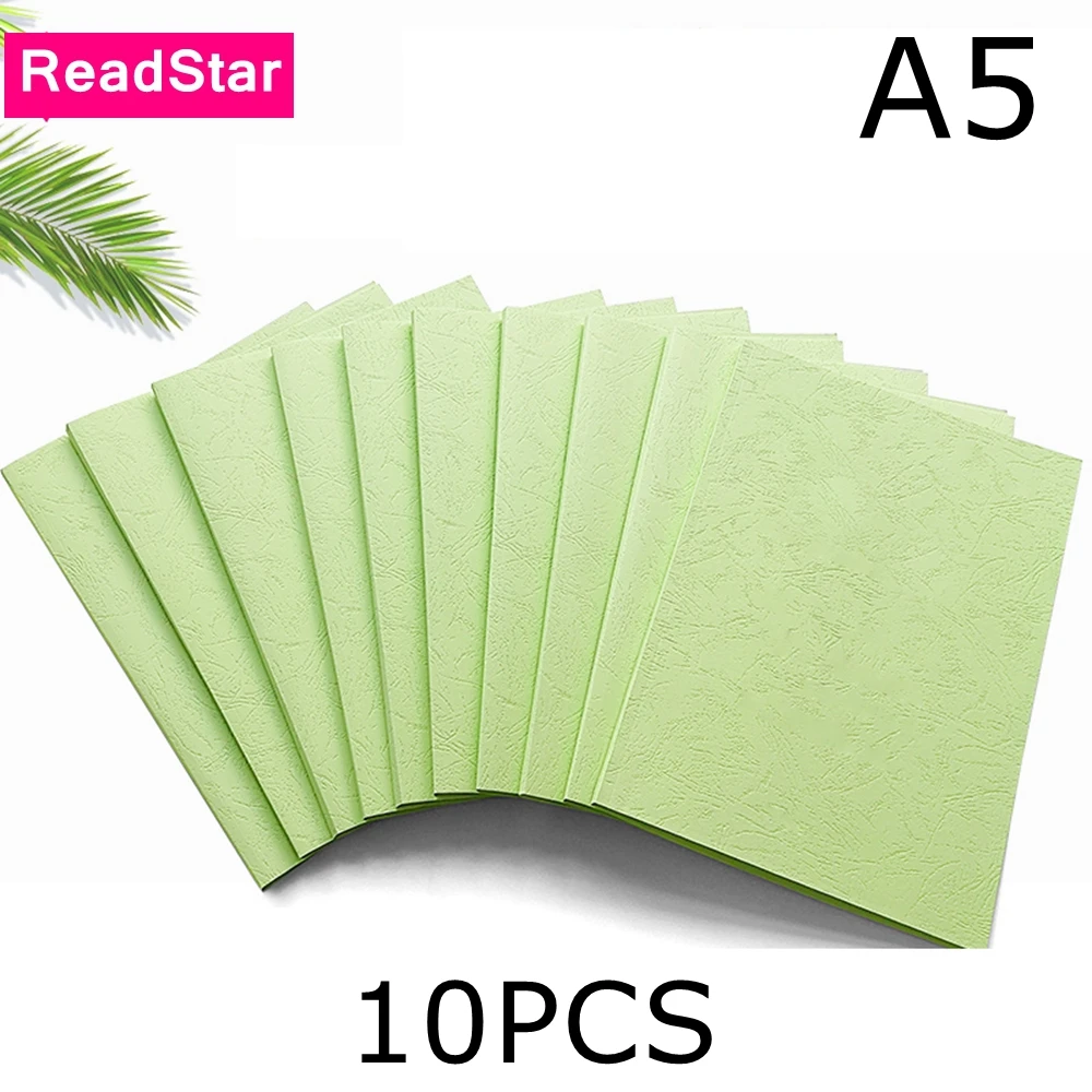 

10PCS/LOT ReadStar Light green A4 A5 Printable 230g Grained Paper Thermal Binding Cover Include Glue Sheets Thermal Book Face