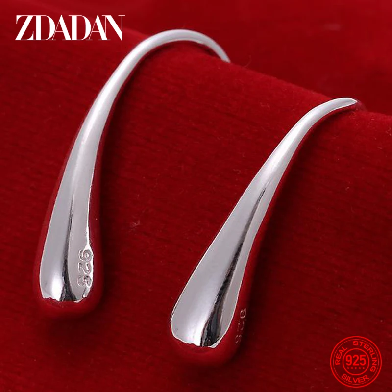 Women's 925 Silver Water Drop Necklace, Earring & Cuff Bracelet Ring Set