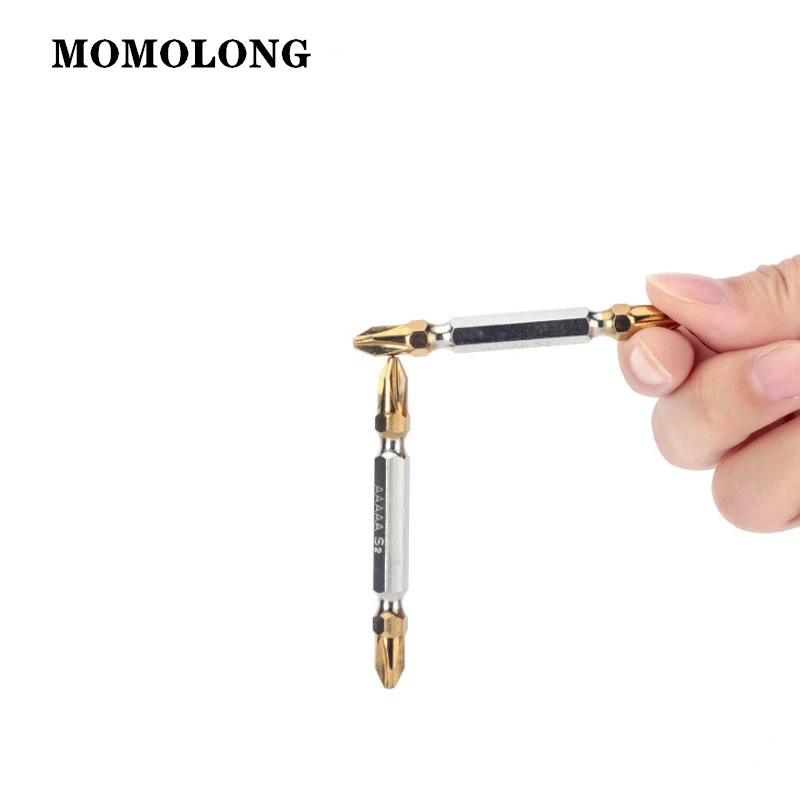 10Pcs 65มม.ไทเทเนียมเคลือบไฟฟ้า Hex Shank Magnetic สกรูเจาะ PH2 Cross ไขควง Bits