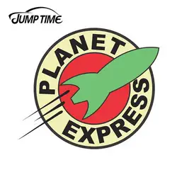 Jump Time 13cm x 13cm For Futurama Planet Express Logo Vinyl Sticker Car Truck Window Decal JDM Wall Bumper Car Accessories