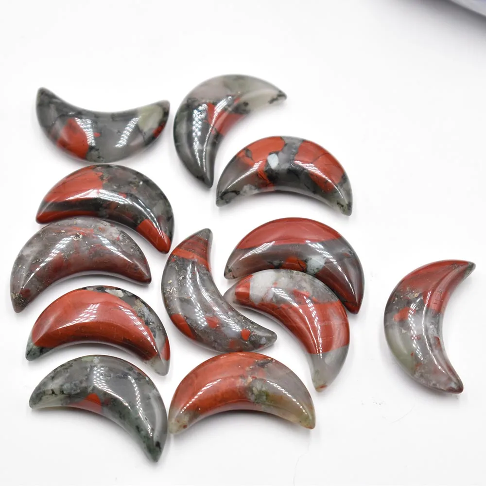 Modische Anhänger aus natürlichem Tigerauge und Amethyst in Mondform ohne Loch für die Schmuckherstellung Großhandel 12 Stück/Los kostenloser Versand – Detail 16