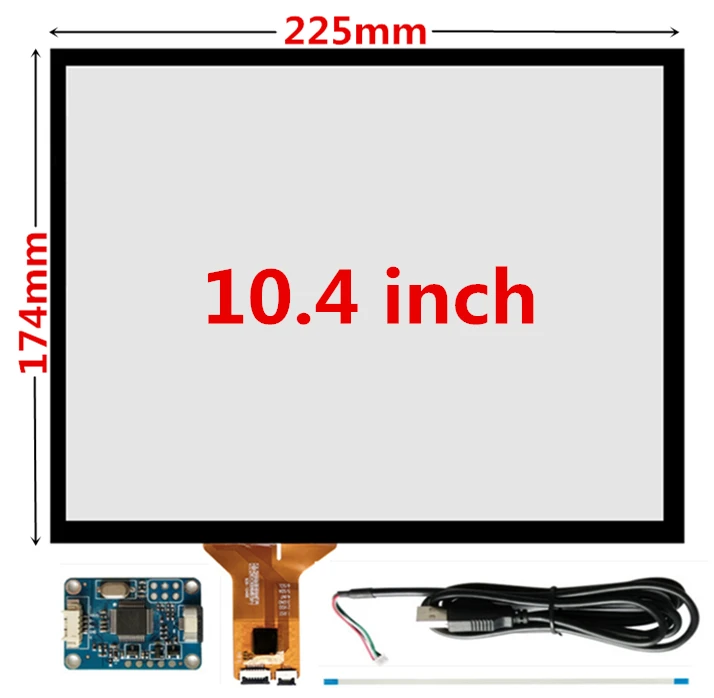 

10,4 дюймовый 225 мм * 174 мм промышленное оборудование Raspberry Pi емкостный сенсорный дигитайзер сенсорная панель стекло USB водительская плата