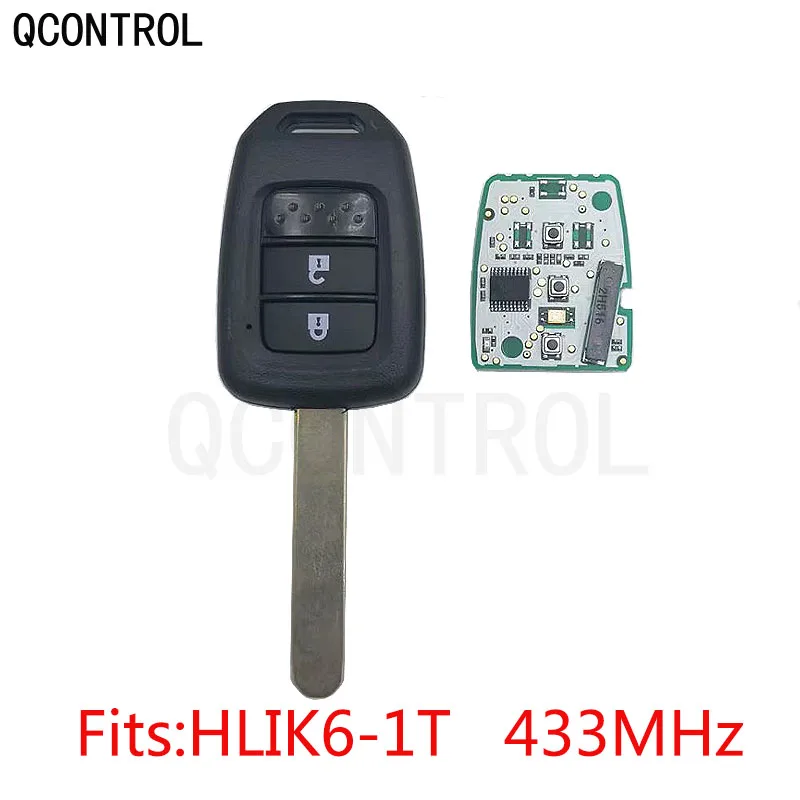 QCONTROL 2/3 Buttons Car Remote Key Fob for Honda HLIK6-1T Civic Accord City CR-V Jazz XR-V Vezel HR-V FRV Car Lock 433Mhz