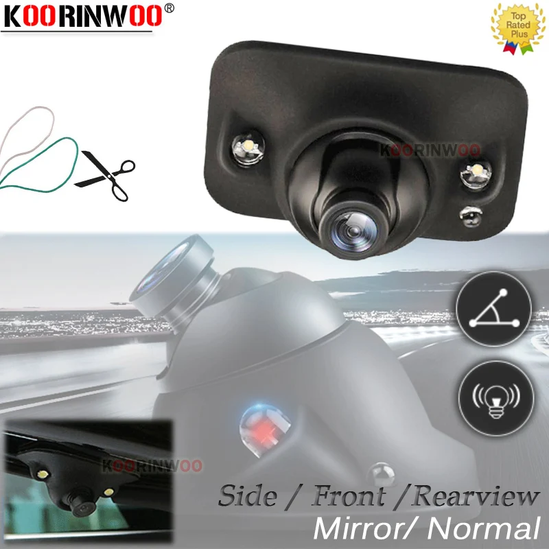 

Koorinwoo Car Multifunction Switch Cable CCD 360 Side camera Parking Front Form Car Rearview Camera Reverse RCA Video 12V system