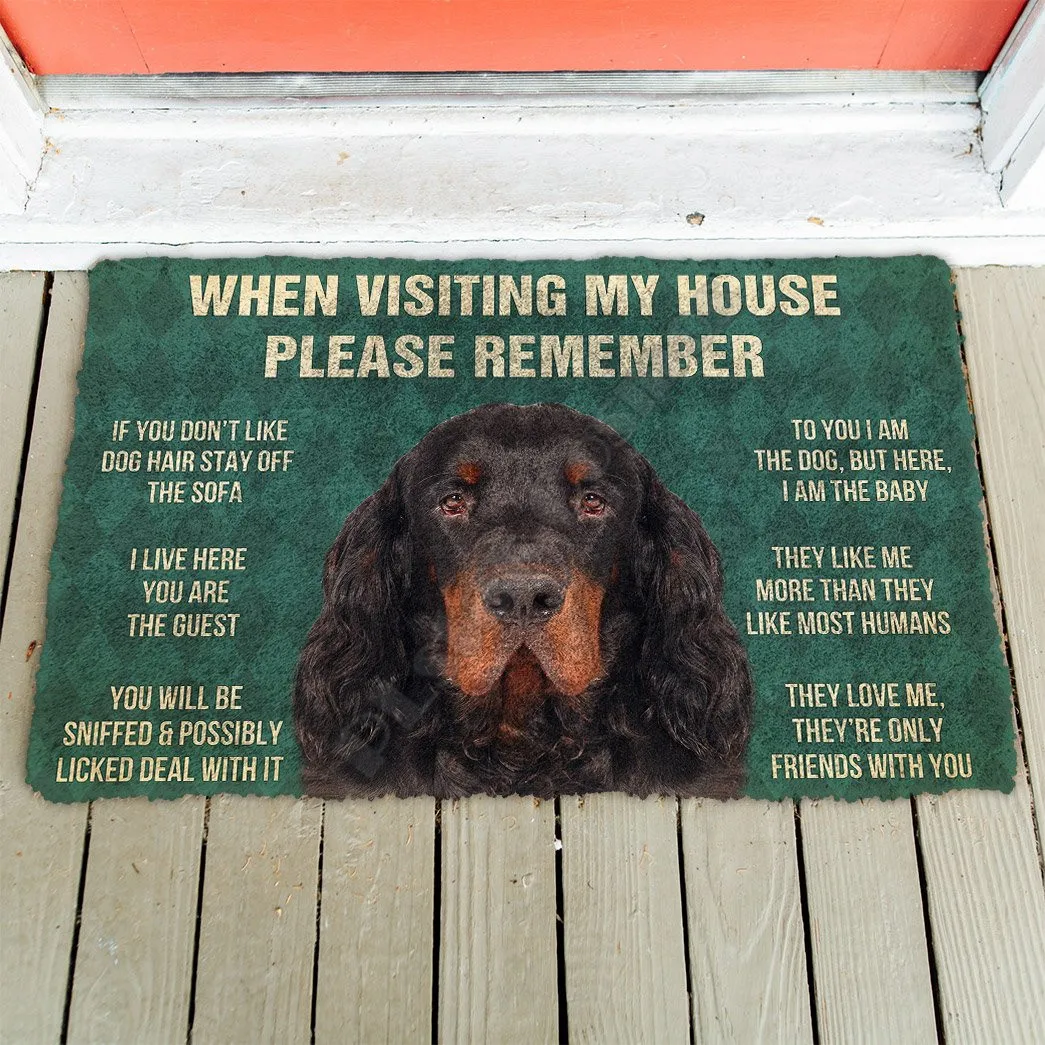 3D Please Remember Gordon Setter Dogs House Rules Doormat Non Slip Door Floor Mats Decor Porch Doormat