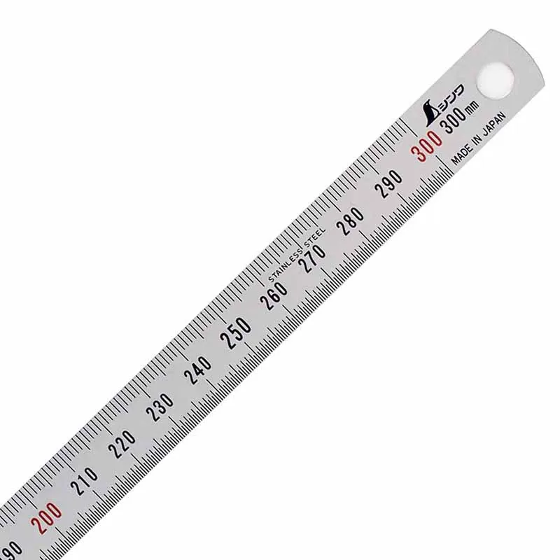 SHINWA Penguin Flexible Stainless Steel Rule Hard Chrome Finish 30cm Narrow Style Ruler 13250