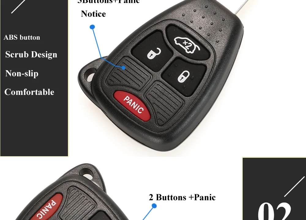 433Mhz ID46 Remote Key für Dodge JEEP Commander Patriot Compass Grand Cherokee Liberty Wrangler Chrysler Schlüssel Entry Transmitter – Detail 6