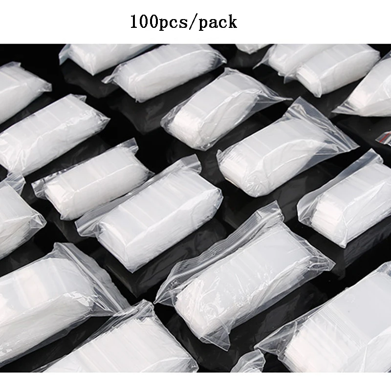 Clear Plastic Mini Cute Ziplock Jewelry Bags Small More Thicker Crystal Packing Pouches Reusable Powder Zipper Lock Sack 100pcs