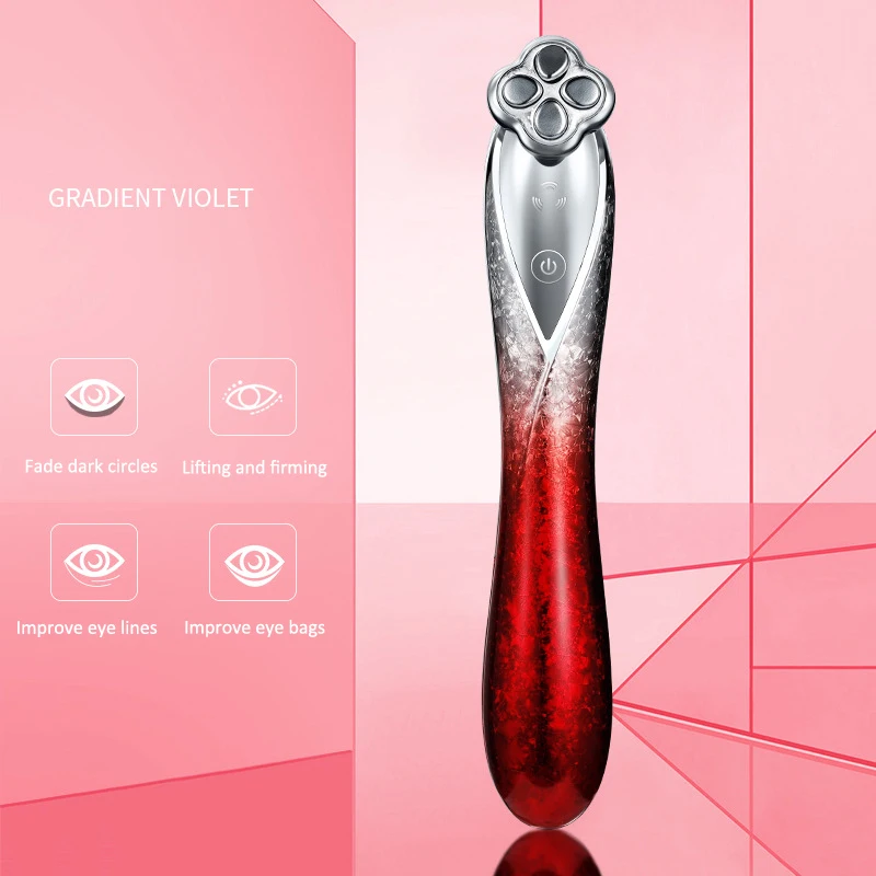 2021 Eye Massager Anti Wrinkle Vibrator Rf Ems Eye Massage Instrument Pen Apparatus Wand With Heat Facial Lift Beauty Device