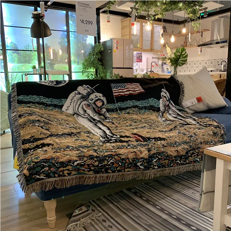 

Space Astronaut Throw Blanket Multifunction Non-slip Decorative Blankets Slipcover Home Bedding Traveling Winter Sheet Cover