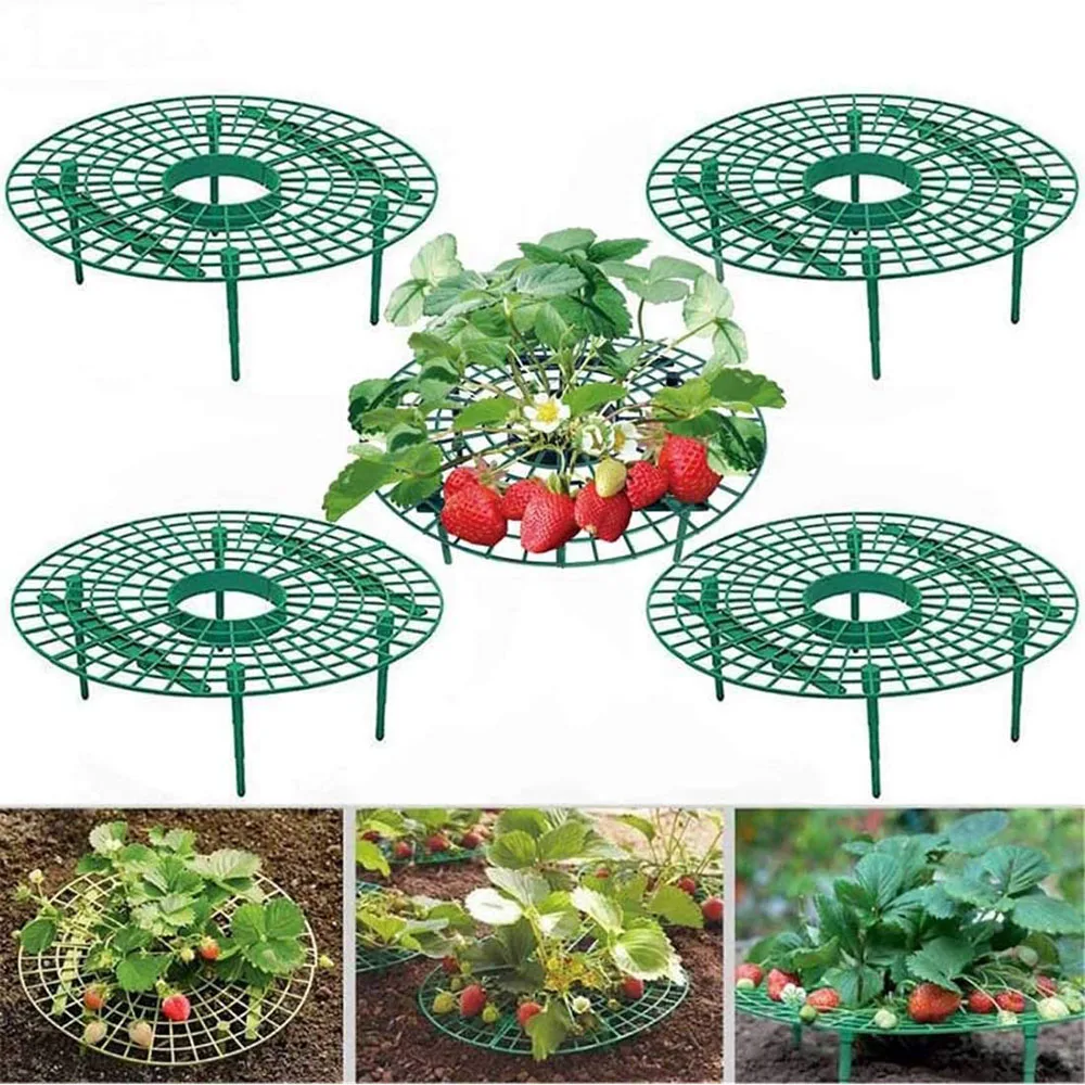 

5/10/20 PCS Strawberry Stand Frame Holder Balcony Planting Rack Fruit Support Plant Flower Climbing Vine Pillar Gardening Stand