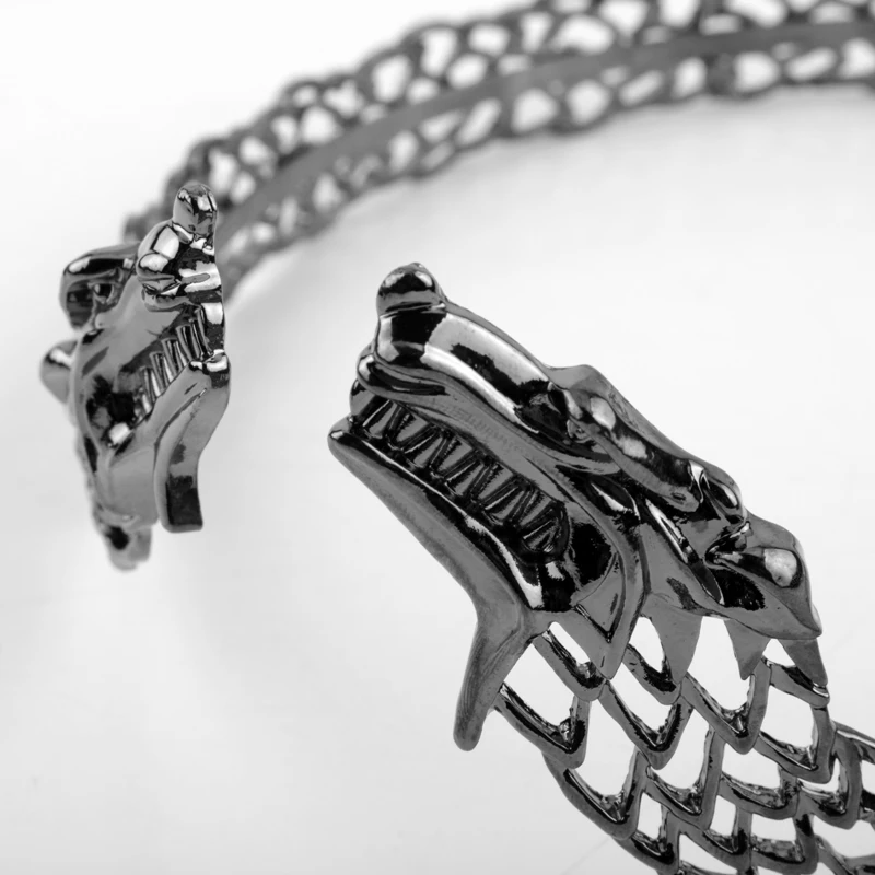 Black Dragon Men Vintage Halloween Bracelets for Cool Men Gothic Punk Titanium Stainless Steel Jewelry