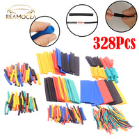 Reamocea 328Pcs Mixed Color Heat Shrinkable Insulation Car Electrical Cable Tube kits Wrap Heat Shrink Tube Tubing Wrap Sleeve