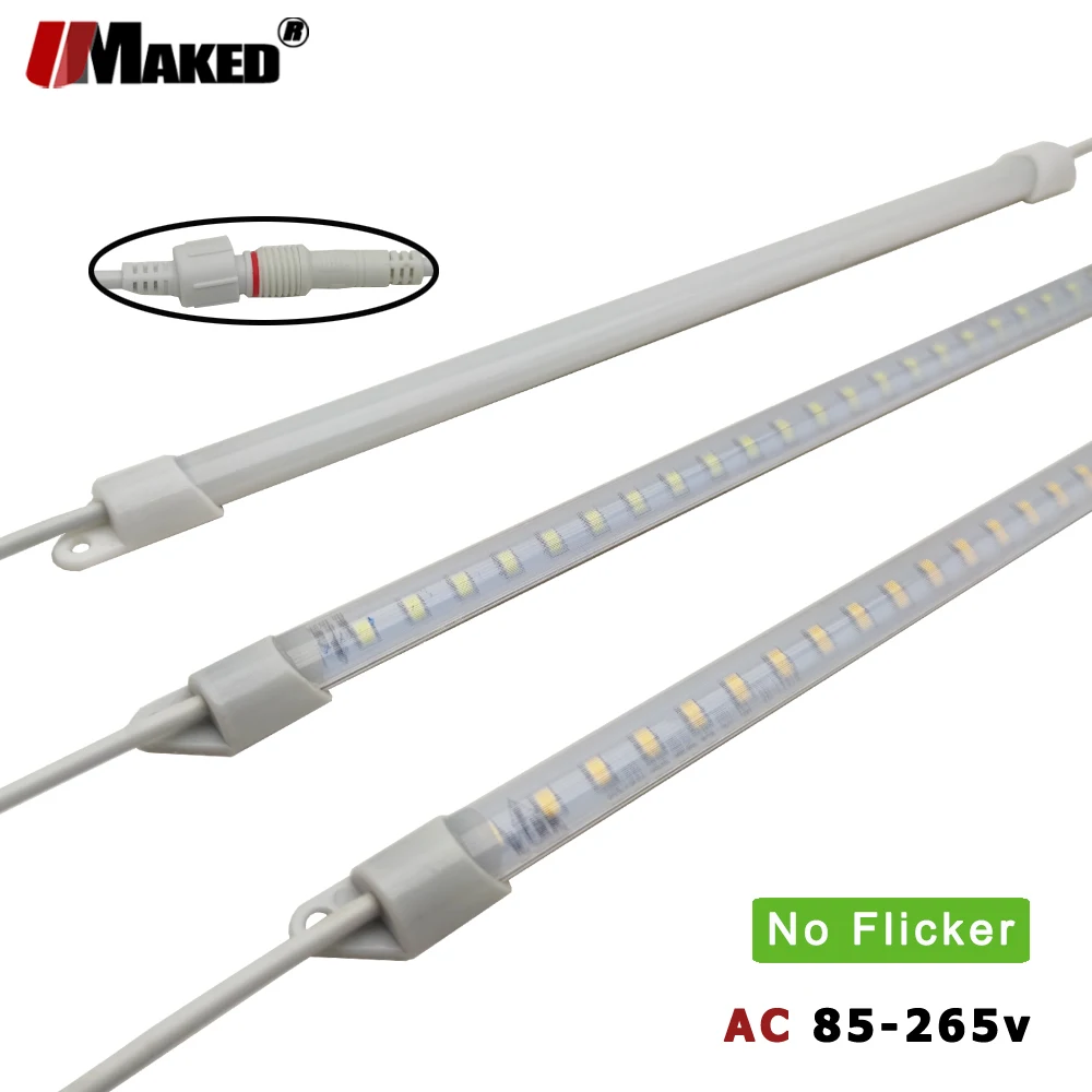 100pc LED Bar Strip Light IP65 PVC Cover AC110V/220V 5-20W 30-110CM SMD2835 Smart IC No Fliker Fluorescent Tube Lamps Wholesale