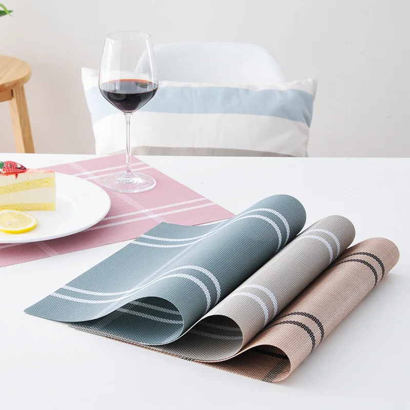 Waterproof PVC Placemat, Table Mat, Heat Insulation, Anti-skidding, Washable, Durable Coaster for Kitchen, Dining, 4 PC, 30*45cm