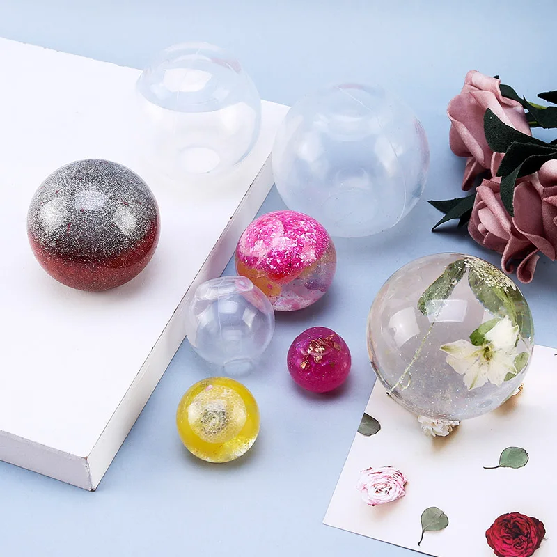 3D 실리콘 구체 몰드, 투명 원형 수지 볼 몰드, 폴리머 클레이, 공예, 수지 에폭시, 쥬얼리 제작, 캔들 왁스