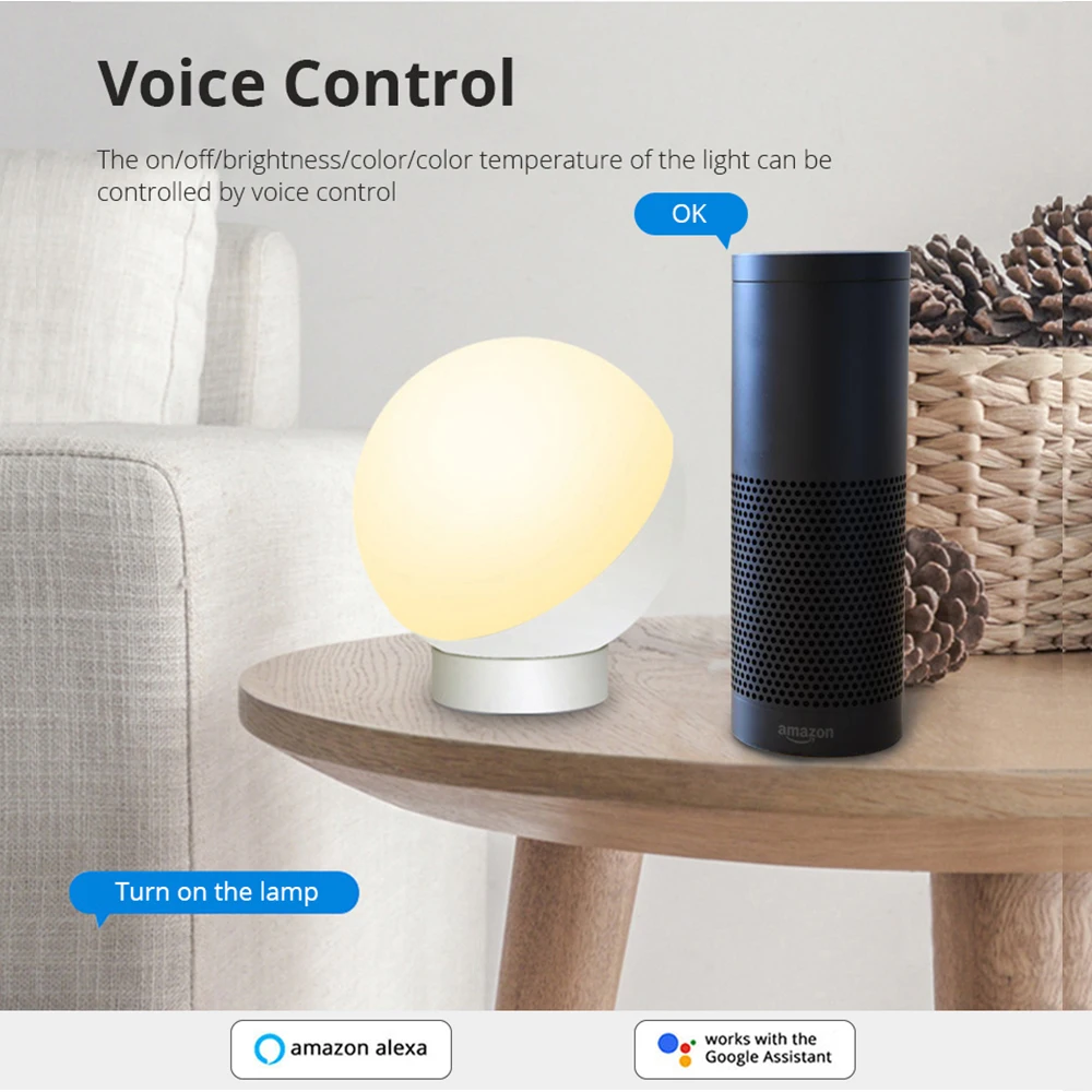 Imagem -03 - Benexmart-tuya Wifi Smart Table Led Light Luminária de Mesa Rgb Luz Noturna Regulável Controle de Voz Alexa Google Home