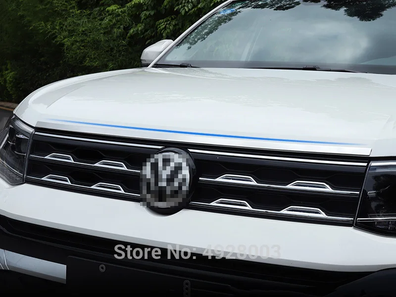 Car Hood Bonner Cover Trim Strips Sticker Garnish Chrome Styling for Volkswagen VW T-Cross Tcross 2019 2020 2021