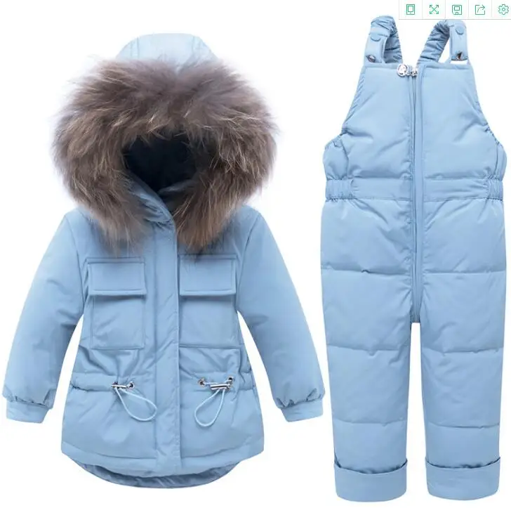 Winter warm children clothing sets hooded baby down jacket + pants kids parka coat for girls & boys snow wear children's suit