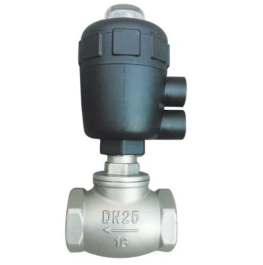 1/2" 3/4" 1" 1-1/4" 1-1/2" 2 Zoll Edelstahl T-Typ Pneumatisches Gewindeventil mit PTFE-Dichtung – Detail 2