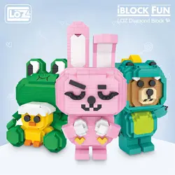 LOZ Diamond Blocks Cartoon Block Pink rabbit frog crocodile Series Buildings Toys for Children Girl Gift Fun DIY Boy