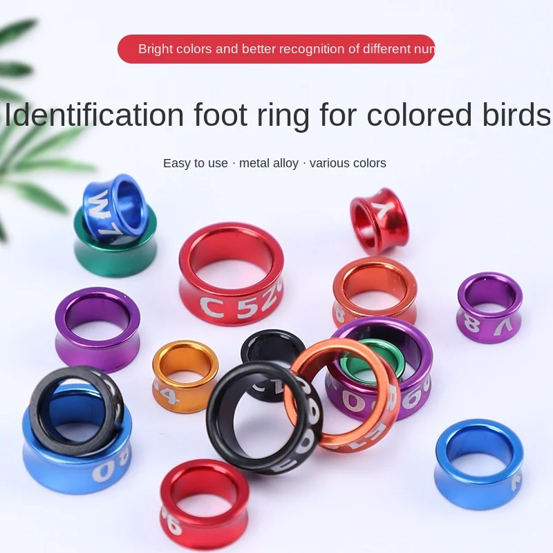 Engraved Parrot Foot Ring Bird Ring Identification Ring Electroplating Alloy Closed Ring Bird Products Accessories Bird Supplies