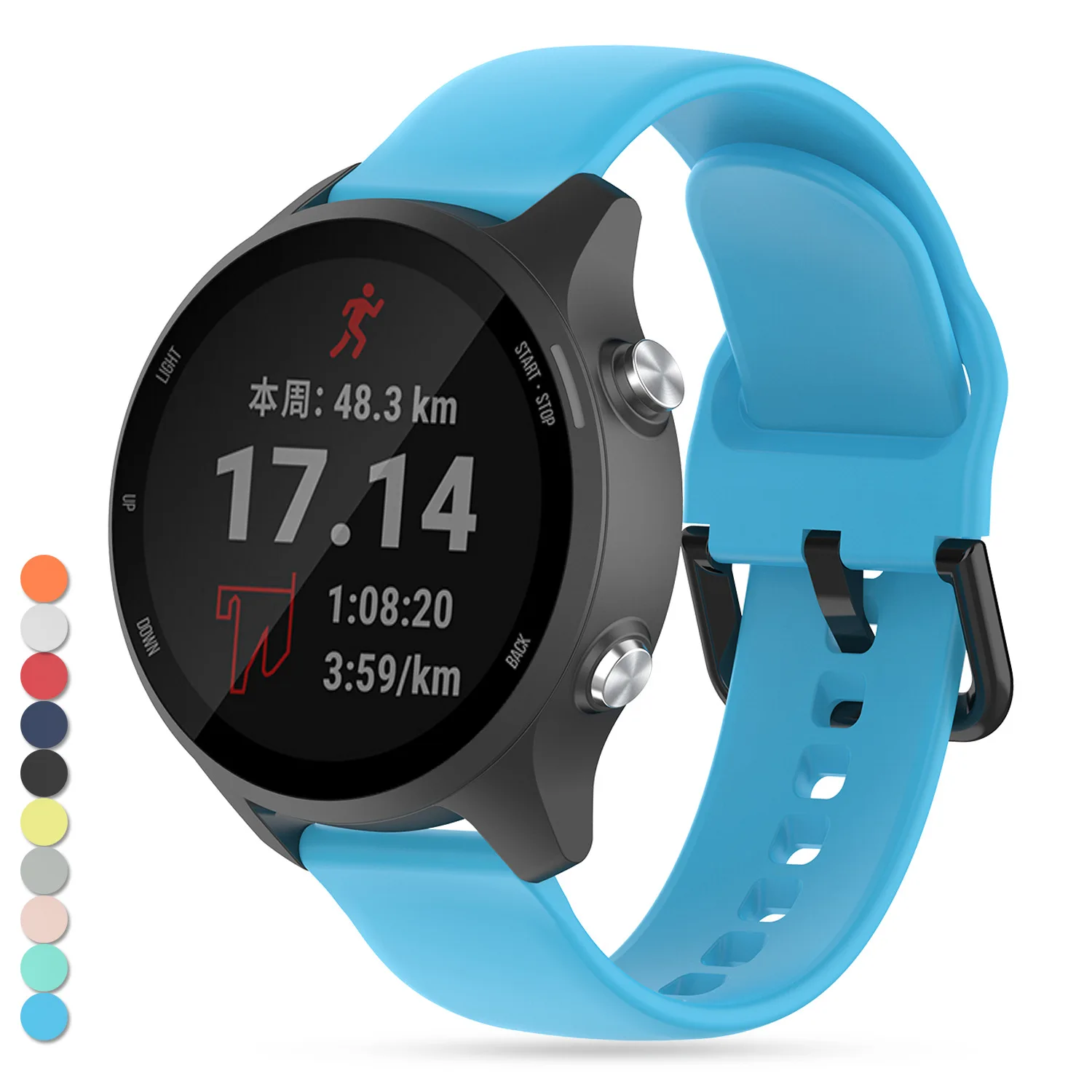 20 مللي متر حزام الساعات ل Garmin 245 حزام ل Forerunner245 645 ساعة ذكية الرياضة سيليكون شريط للرسغ اكسسوارات Correa سوار