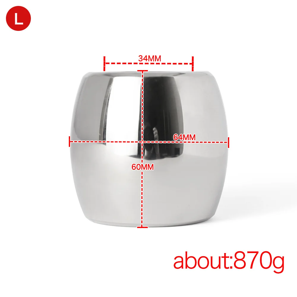 BOLA DE OVAL STRETCHERS Aço inoxidável l Escroto Pendant Ball Macas Testis Peso pênis Restraint Lock Ring 3 Tamanho