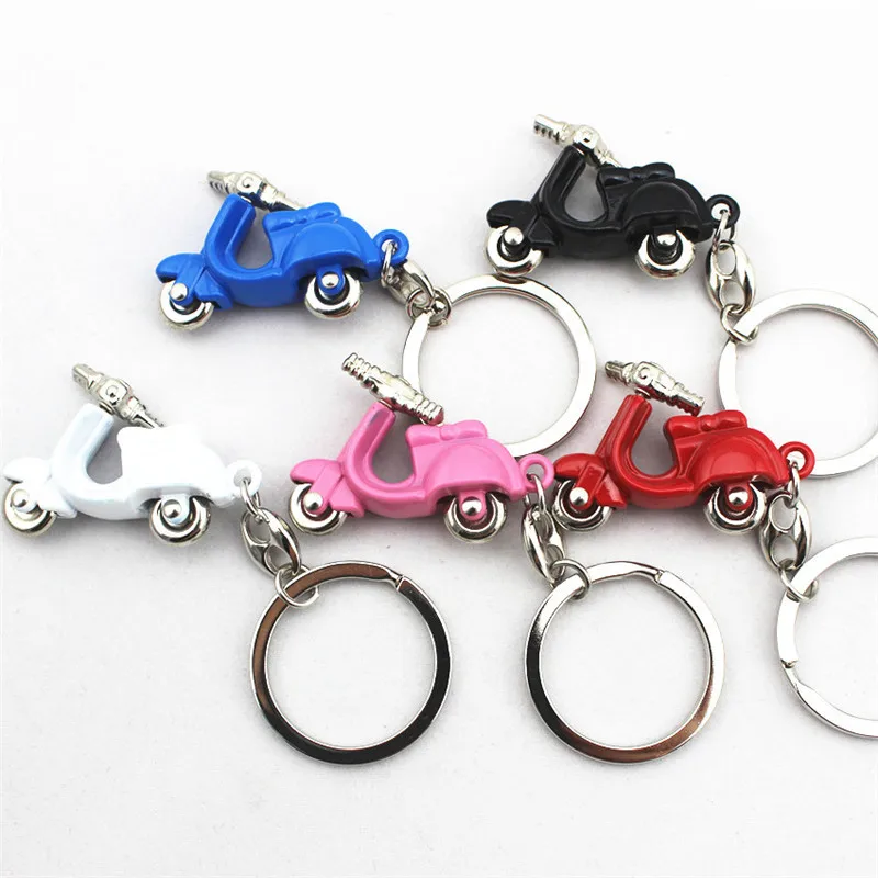 Fashion Keychain Stylish 3D Motorcycle Scooter Car Key Chains Keyfob Classic Electric Cars Keyring Pendant Unisex Gift