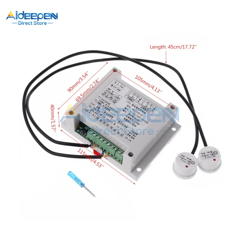 XKC-C352-2P High And Low Liquid Level Controller With 2 Non-contact Sensor Module Automatic Control Liquid Water Level Sensor