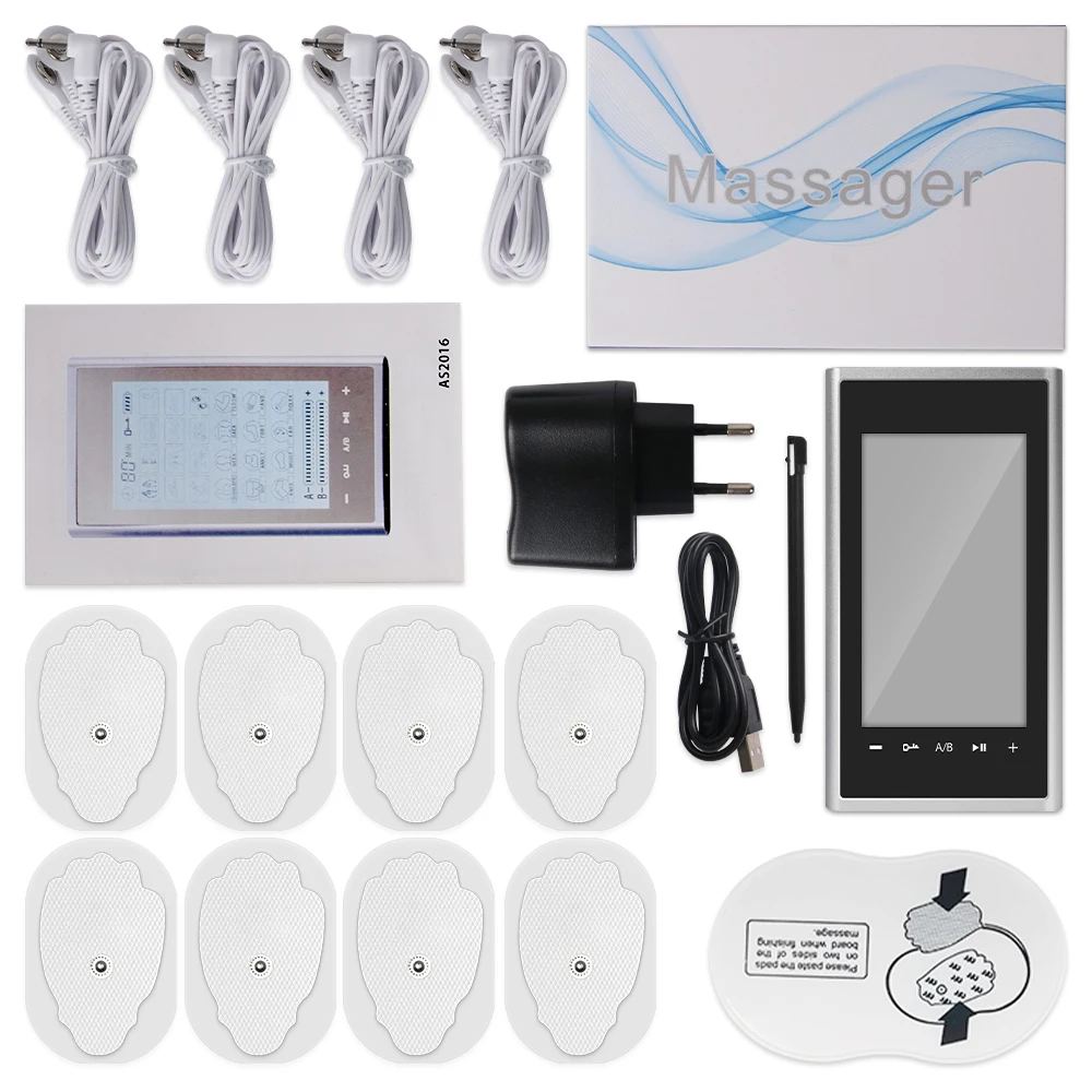 4 Output Channel Multi-Functional 24 Modes EMS Professional Muscle Electrostimulator Physiotherapy Tens Machines Pain Relief Pad