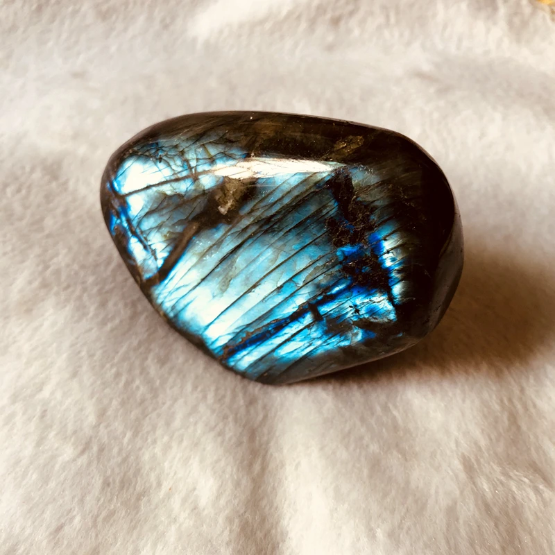 Sale 1pcs 100% Natural Flash Labradorite Stone Palm, 3