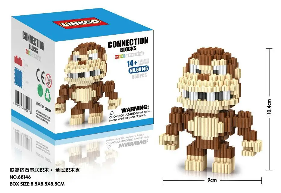 

Linkgo Connection Blocks DIY Building Bricks Micro Pixel Brinquedo Monkey 3D Anime Auction Juguetes Kids Toys Christmas Present