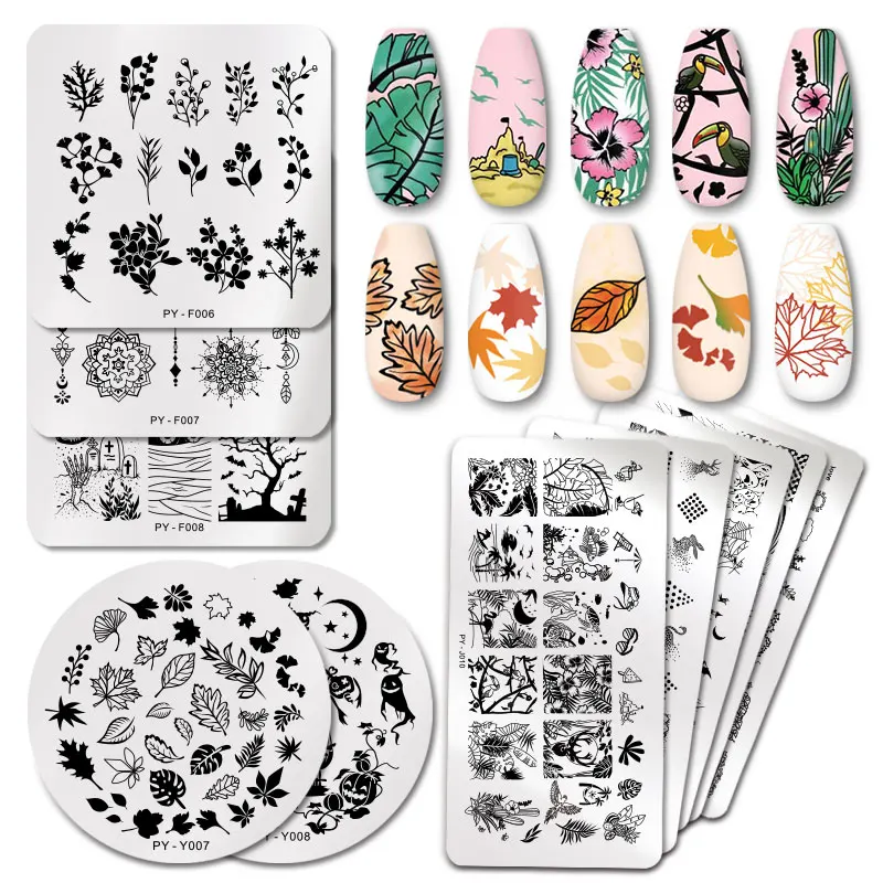 PICT YOU Nail Stamping Plates Tropical Collection Nail Art Stamp Templates DIY Nail Image Plate Stainless Steel Design Tool