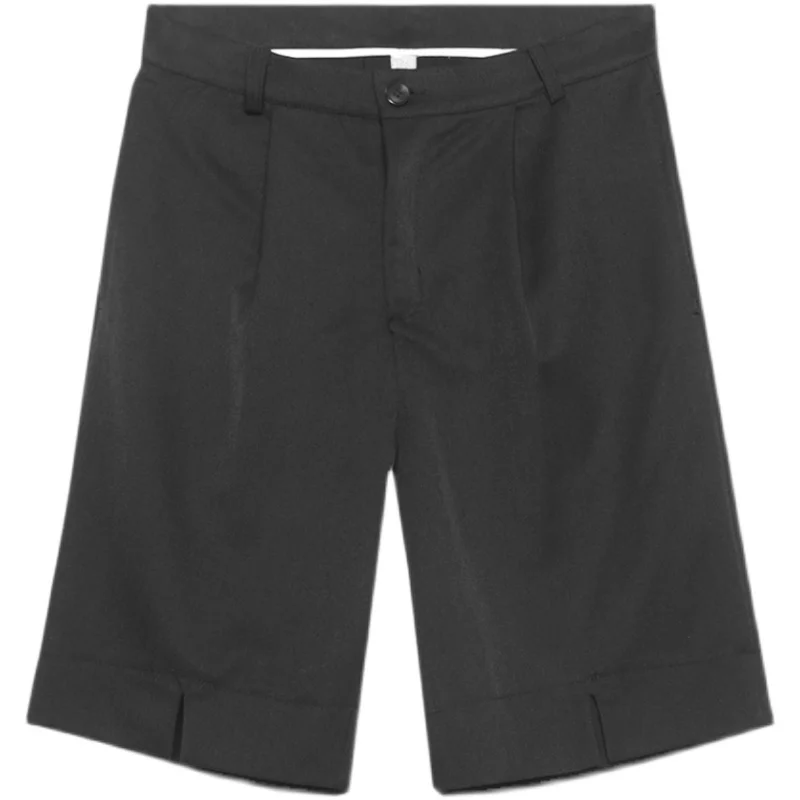 Pantacourt d'été à jambes fendues grande taille pour hommes, pantacourts décontractés à jambes droites de personnalité simple et ample, pantalons du milieu à la mode pour hommes