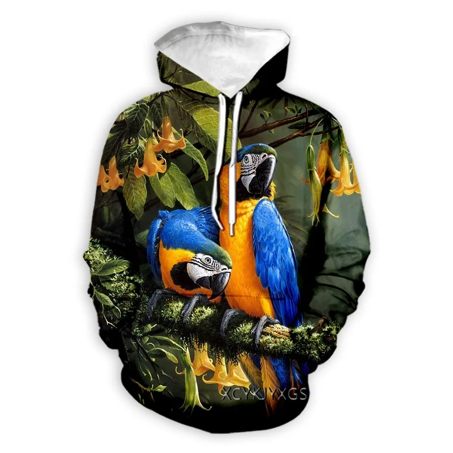 

New Men/Women 3D Printed Hoodie Animal Parrot Long Sleeve Fashion Sweatshirt Hoodies Men Sport Pullover Tops A10