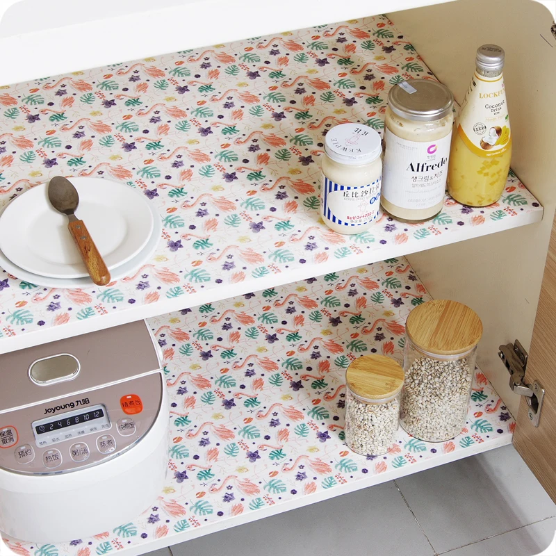 2M Kitchen Table Mat Drawers Cabinet Shelf Liners 1 Roll Flamingo Cabinet Placemat Waterproof Oilproof Shoes Cabinet Mat