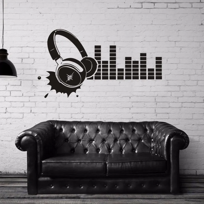 Music Zone Wall Sticker Headset Rock Decor Kids Room Home Decoration Posters Vinyl Music Car Decal