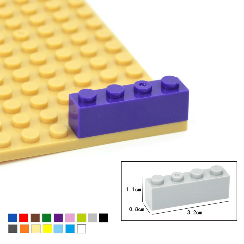 40 قطعة DIY بها بنفسك 1x4 النقاط سميكة أرقام الطوب التعليمية الإبداعية حجم 1*4 النقاط اللبنات متوافق مع 3010 لعبة للأطفال
