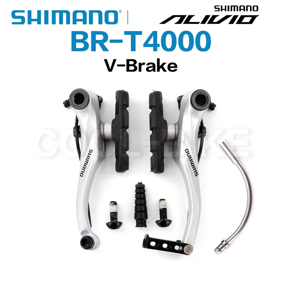 SHIMANO BR T4000 Alivio Linear V Brake Bicycle Brake BR-T4000 Upgraded BR-M422 Black / Silver Front / Rear / Set