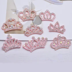 15Pcs/lot Padded Multiple Styles Crown Rhinestone Patches for DIY Clothes Crafts Decor Applique Headwear Bow Jewelry Accessories