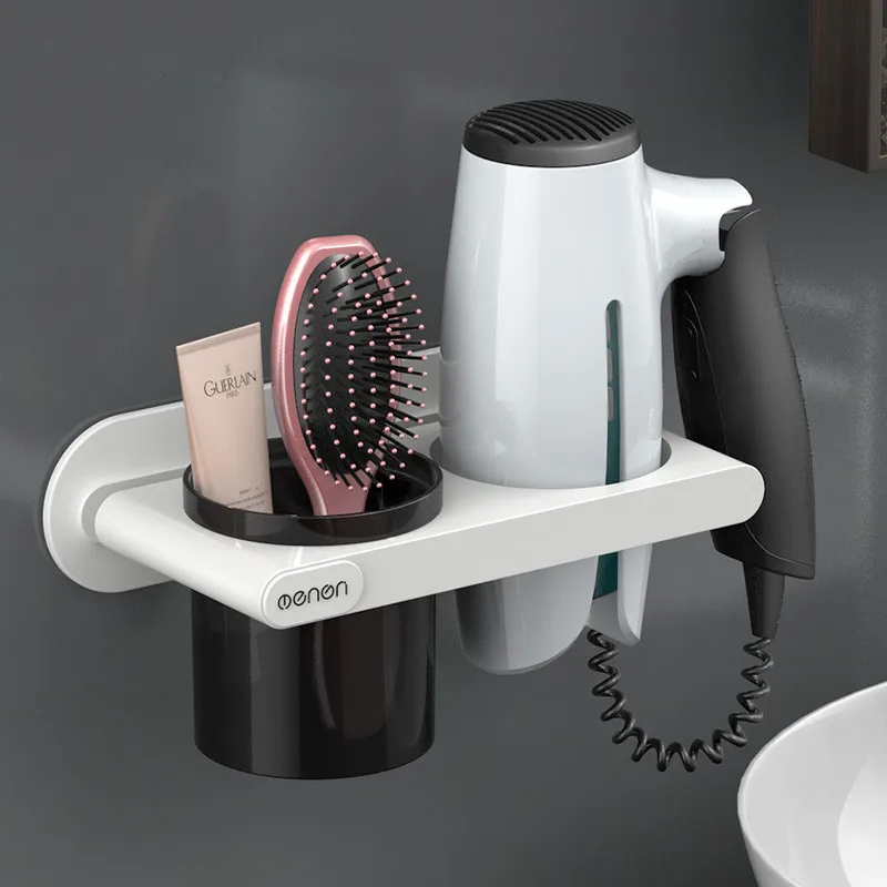 

Hair Dryer Holder Multi-Functional Bathroom Shelf Hair Dryer Storage Rack Holder Shelf Wall Storage Rack Bathroom Accessories