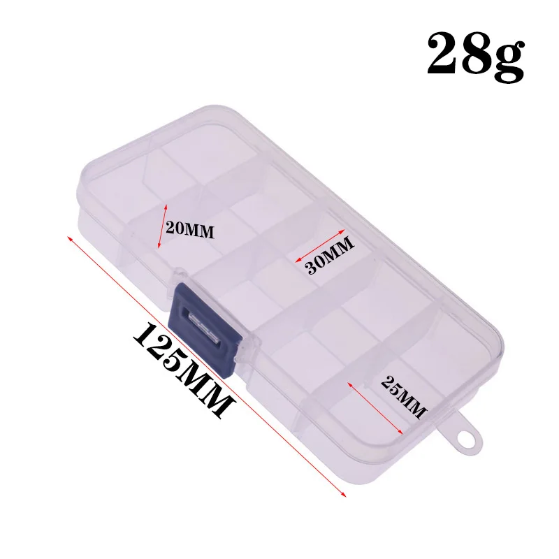 10 Compartment Transparent Fishing Pouch Storage Box Square Fishing Spoon Lure Box Hook Connector Accessory Tackle Box