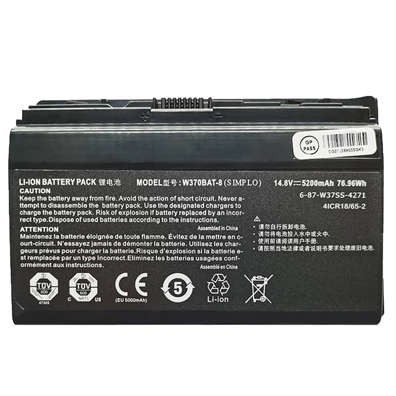 LMDTK NEW LAPTOP BATTERY FOR Hasee W370BAT-8 K590S K650C K750S K760E Schenker XMG A522 A722 Sager NP6350 NP6370 Clevo W350ET