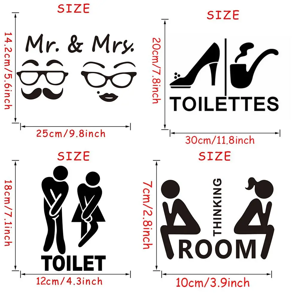 Waterproof Bathroom Removable Home Art Wall Sticker Door Decor Vinyl Poster Toilet Decals