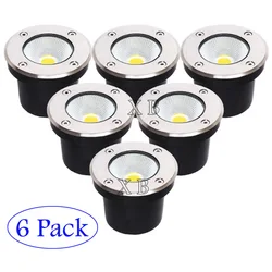 6 Pack Waterproof LED underground Light 5W 10W 15W 18W Outdoor Ground Garden Path Floor Buried Yard Spot Landscape 110V220V 12V