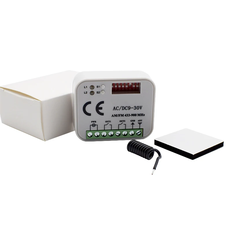 Universal Garage Door Remote Control Receiver 2CH RF Switch Module Compatible With 433.92MHz 433MHz Transmitter